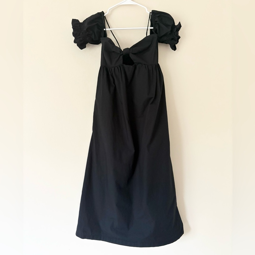 A New Day Black Sleeveless Tie Front Midi Dress Size Small - Picture 5 of 11